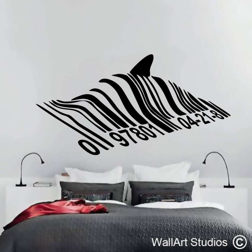 Barcode Shark Banksy Wall Decal