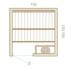 sauna interieur traditionnel luxe, sauna cabine Auroom Cala Wood, acheter sauna de luxe, sauna 2 place