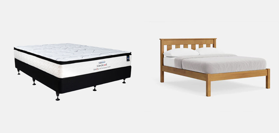 Mattress and base bedset vs slat frame and mattress
