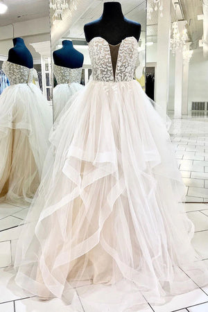 Tulle lace long Wedding Dresses - etyou