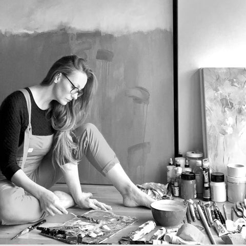 Katherine Sheers artist in her studio