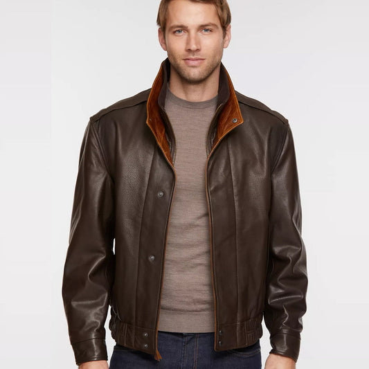Stylish Men's Leather Bomber Jacket - Get Yours Today!
