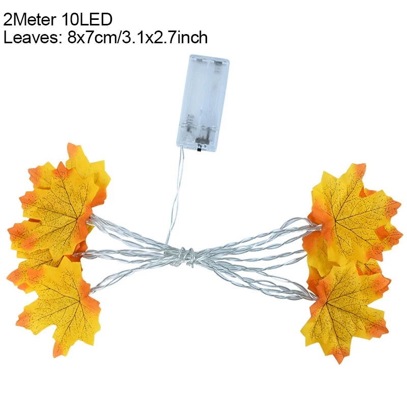 10 LED Autumn Maple Leaves Fairy Lights - Image 8
