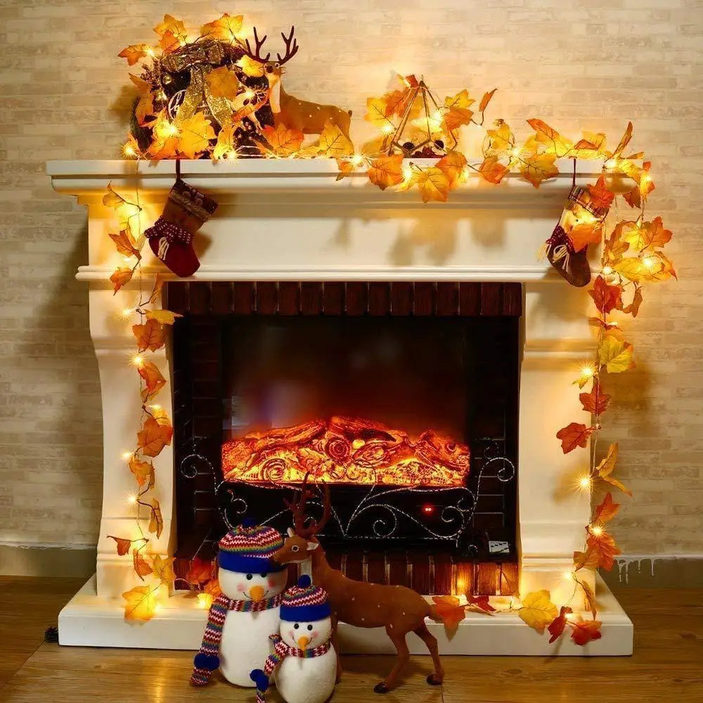 Enchanting LED Maple Leaf Garland for Festive Decor - Image 21
