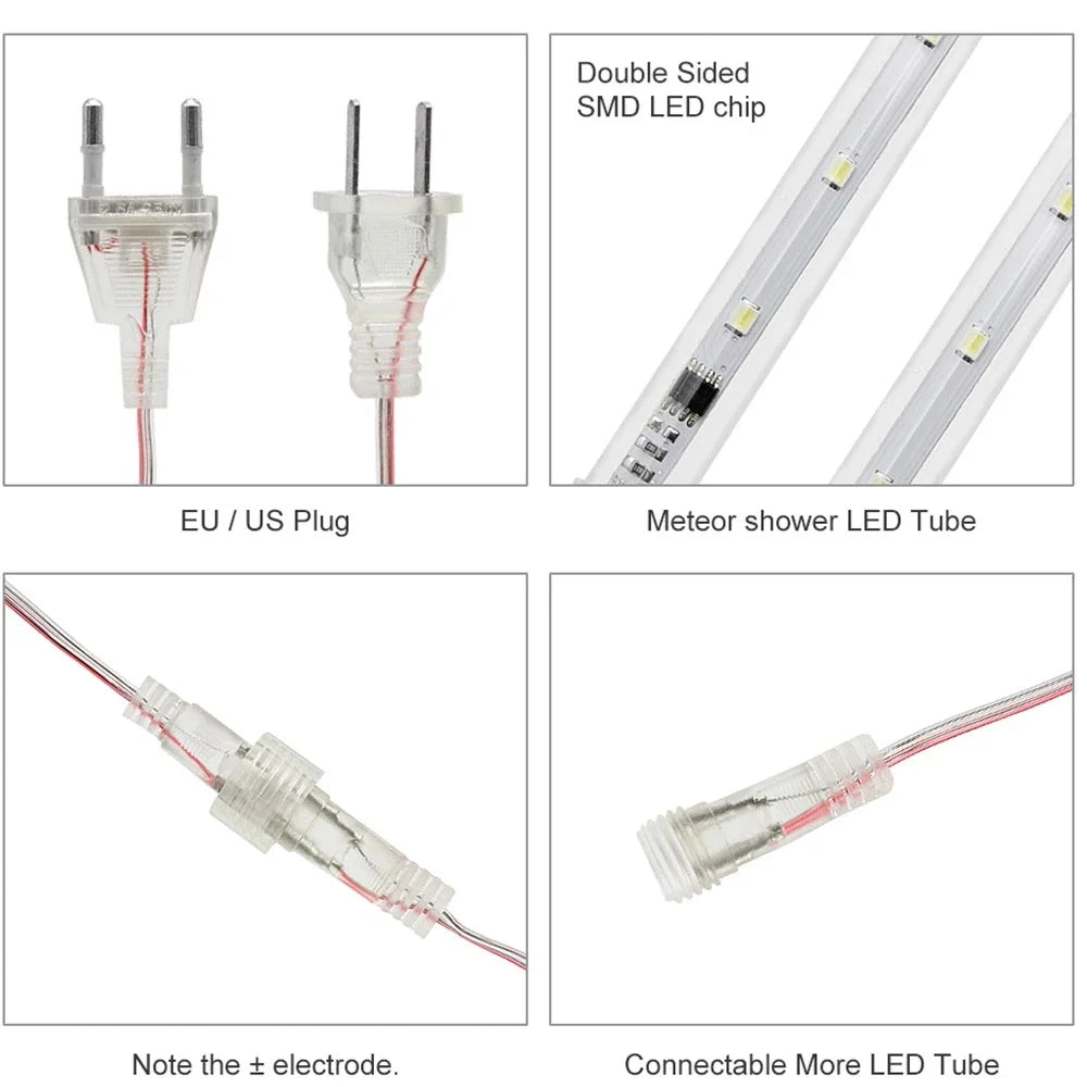 Waterproof LED Meteor Shower Lights for Christmas - Image 19