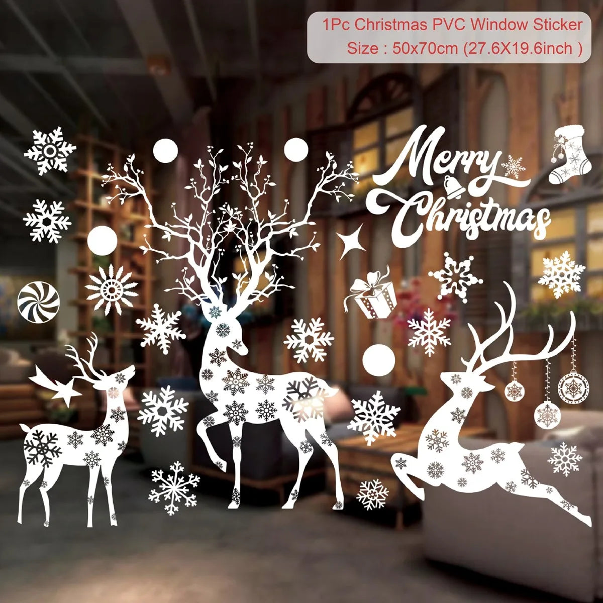 Festive Christmas Wall Window Stickers for Home - Image 22
