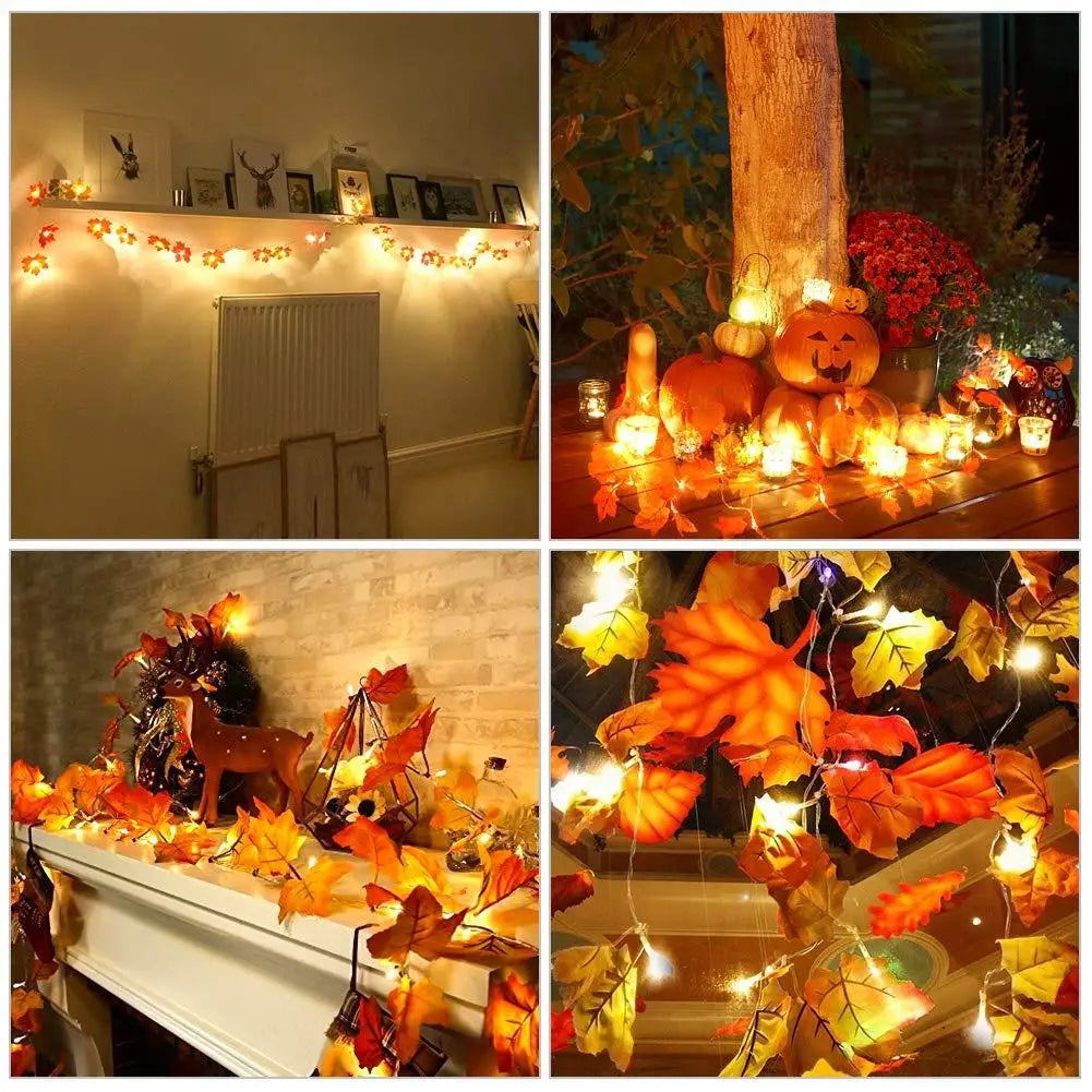 Enchanting LED Maple Leaf Garland for Festive Decor - Image 19