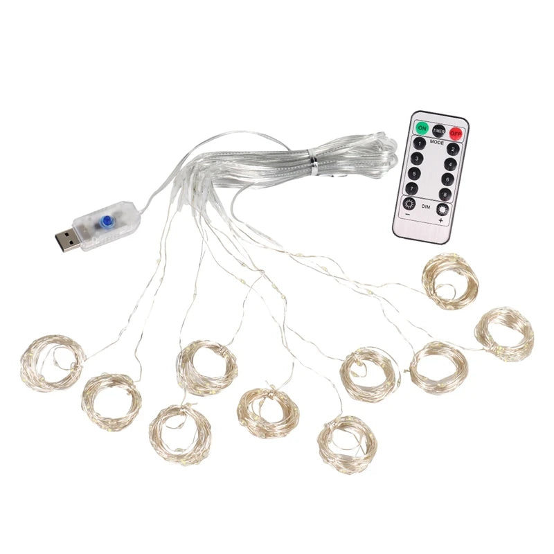 Holiday Magic: Festive Christmas Lights Curtain Garland - Image 18