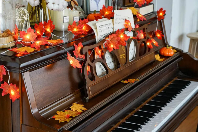 Enchanting LED Maple Leaf Garland for Festive Decor - Image 25
