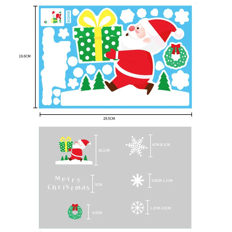 Festive Christmas Glass Stickers: Snowflakes & Santa - Image 26