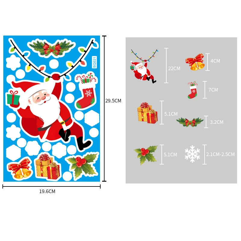 Festive Christmas Glass Stickers: Snowflakes & Santa - Image 20