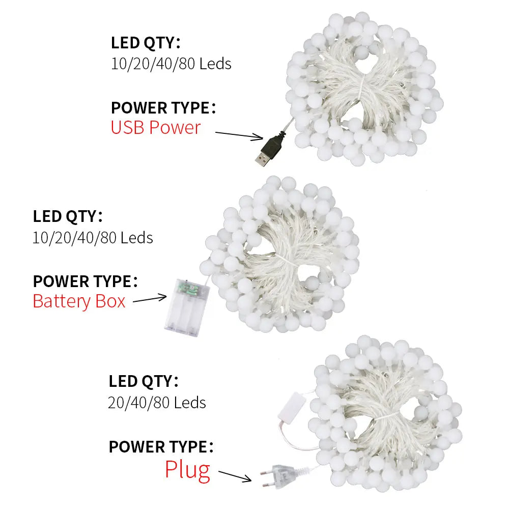 Magical LED Ball Garland Lights for Christmas - Image 3