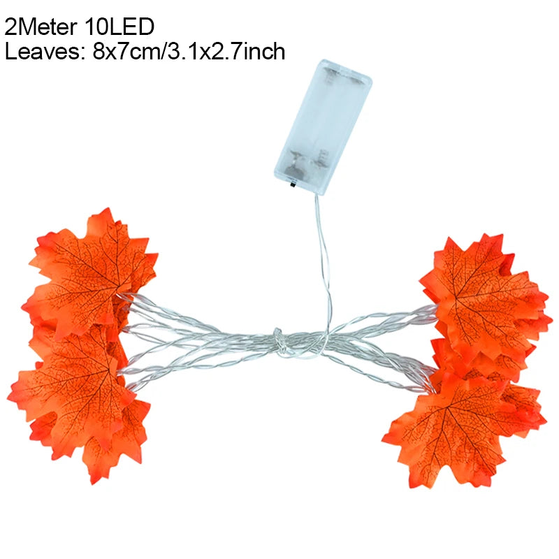 10 LED Autumn Maple Leaves Fairy Lights - Image 10