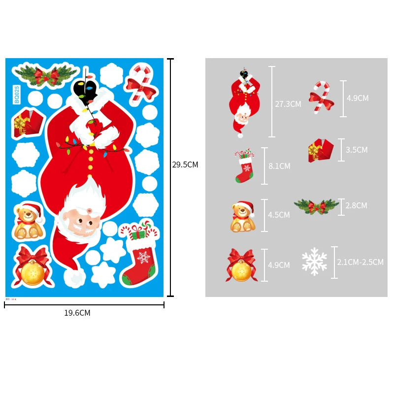 Festive Christmas Glass Stickers: Snowflakes & Santa - Image 16