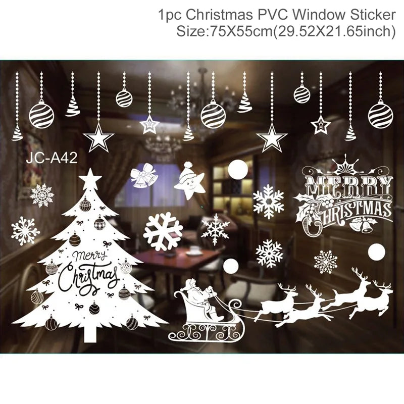 Festive Christmas Wall Window Stickers for Home - Image 30