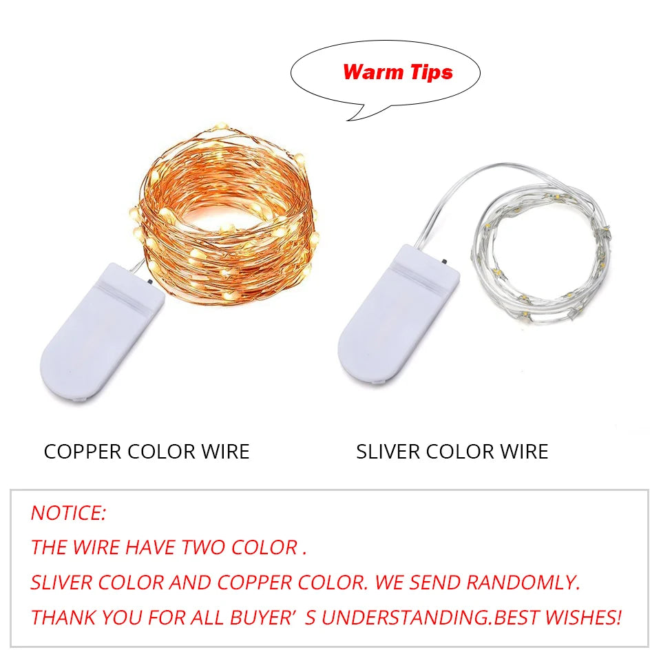 Battery-Operated LED Copper Wire Fairy Lights - Image 7