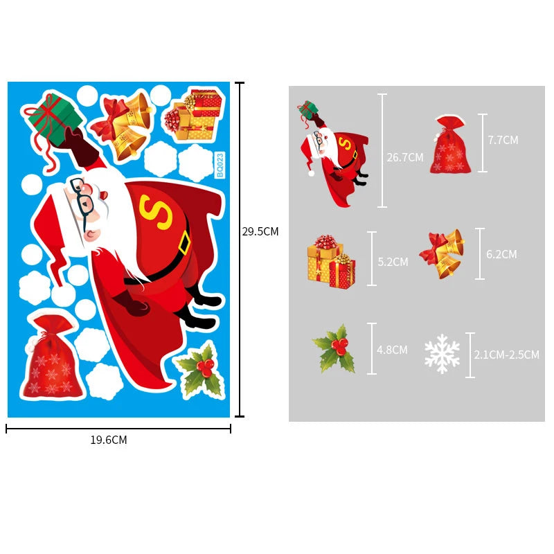 Festive Christmas Glass Stickers: Snowflakes & Santa - Image 18