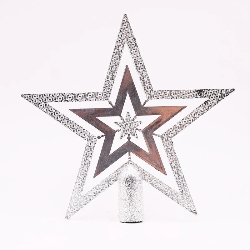 Shiny Gold Five-Pointed Star Tree Topper - Image 21