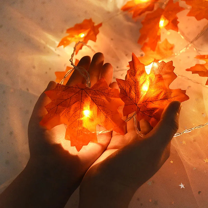 10 LED Autumn Maple Leaves Fairy Lights - Image 9