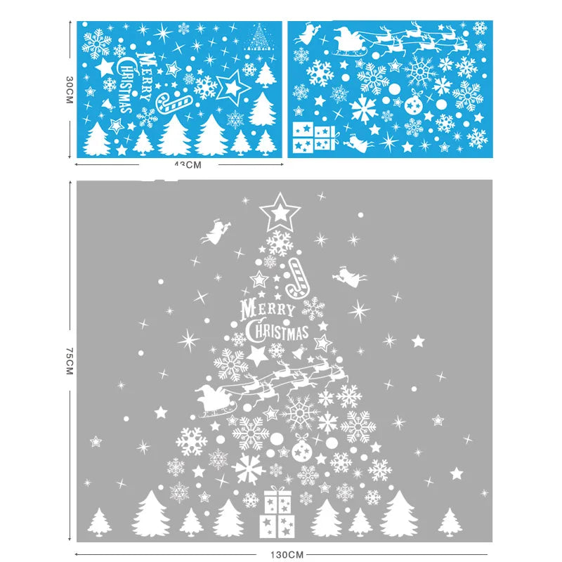 Festive Christmas Glass Stickers: Snowflakes & Santa - Image 35