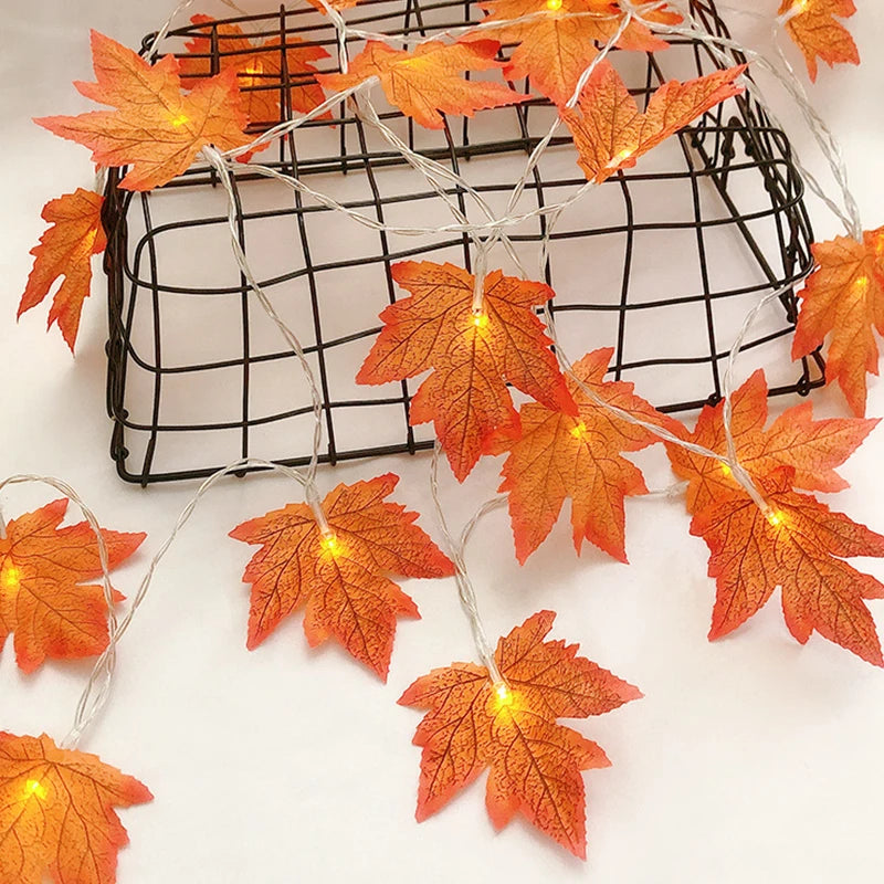 Enchanting LED Maple Leaf Garland for Festive Decor - Image 23