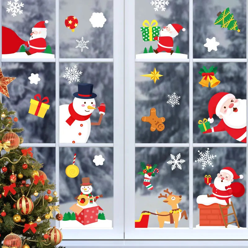 Festive Christmas Glass Stickers: Snowflakes & Santa - Image 44