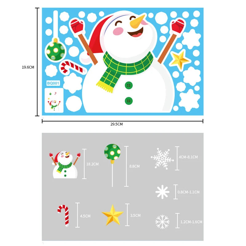 Festive Christmas Glass Stickers: Snowflakes & Santa - Image 31