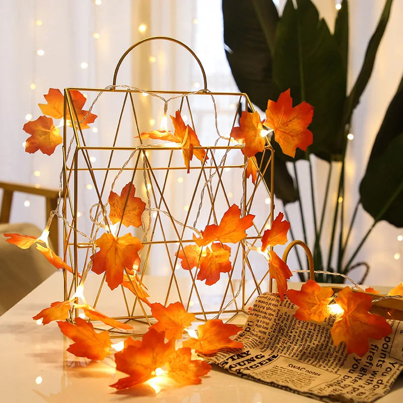 10 LED Autumn Maple Leaves Fairy Lights - Image 14