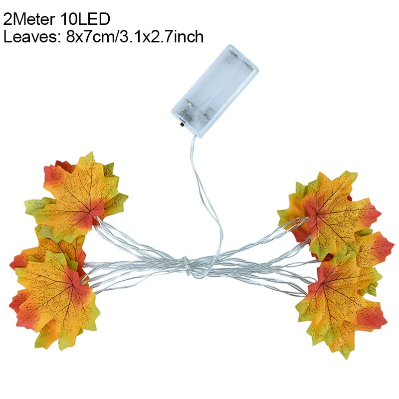 10 LED Autumn Maple Leaves Fairy Lights - Image 6