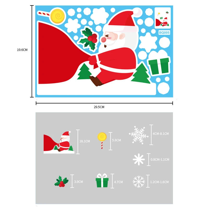 Festive Christmas Glass Stickers: Snowflakes & Santa - Image 27