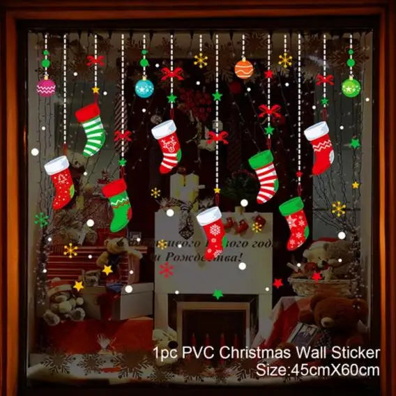 Festive Christmas Wall Window Stickers for Home - Image 35