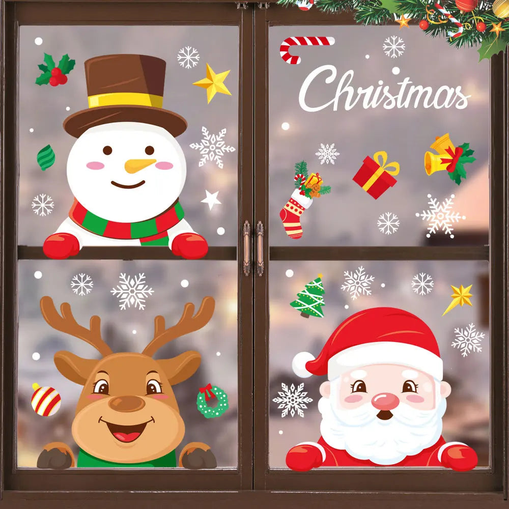 Festive Christmas Glass Stickers: Snowflakes & Santa - Image 5