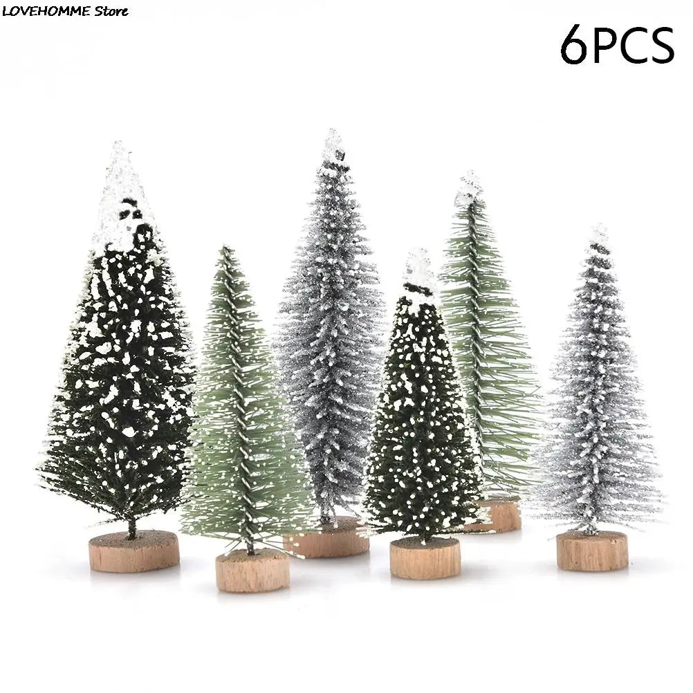 Miniature Snowy Christmas Trees for Festive Decor