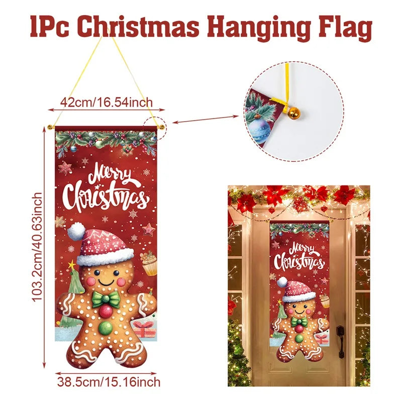 Festive Christmas Hanging Flag Banner for Home - Image 26