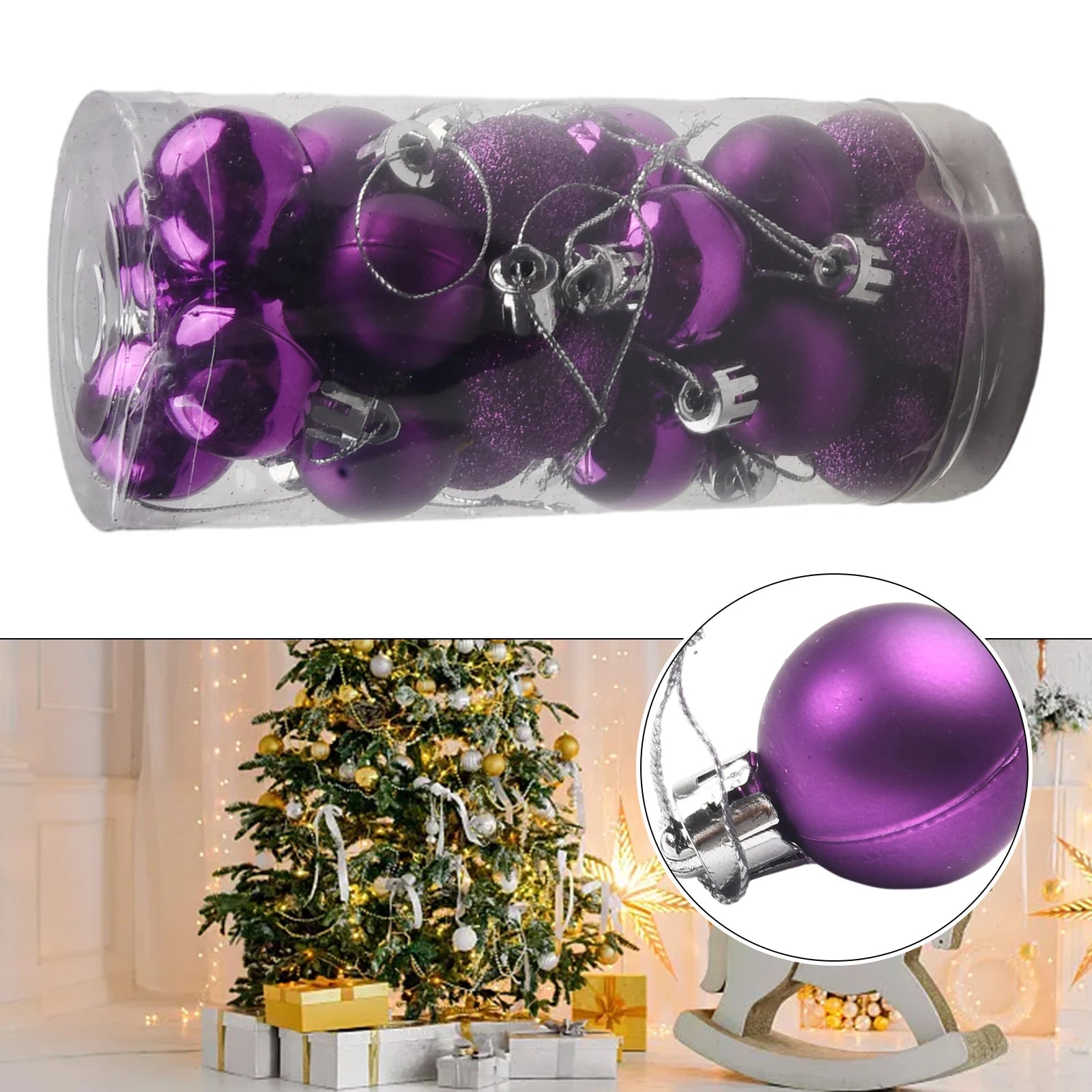 24pcs Glittering Christmas Ball Ornaments - Tree Decor - Image 70