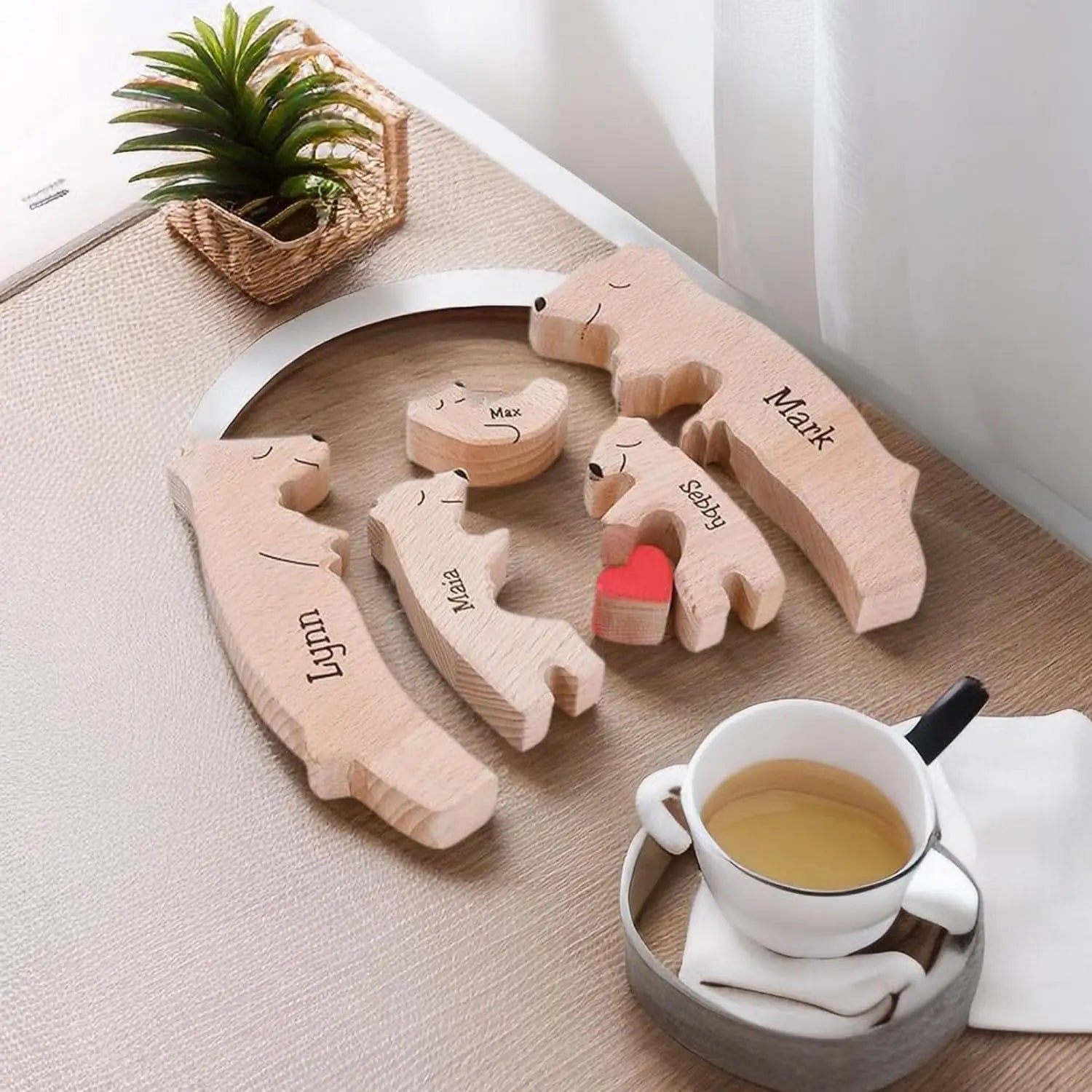 Heartfelt Wooden Art Puzzle for Christmas Decor - Image 9