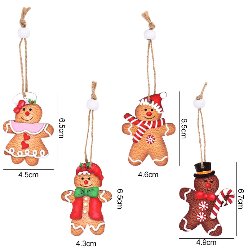 12 Wooden Gingerbread Man Ornaments for Christmas - Image 19