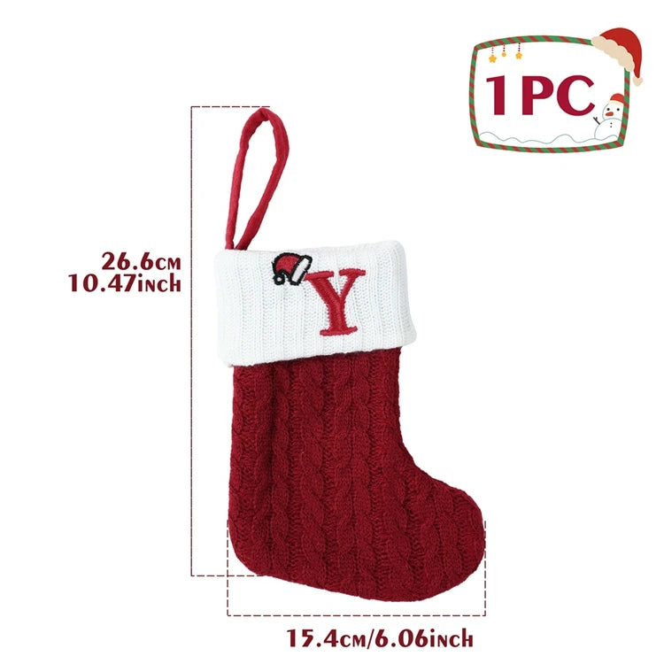 Festive Knitted Alphabet Socks Christmas Ornaments - Image 16