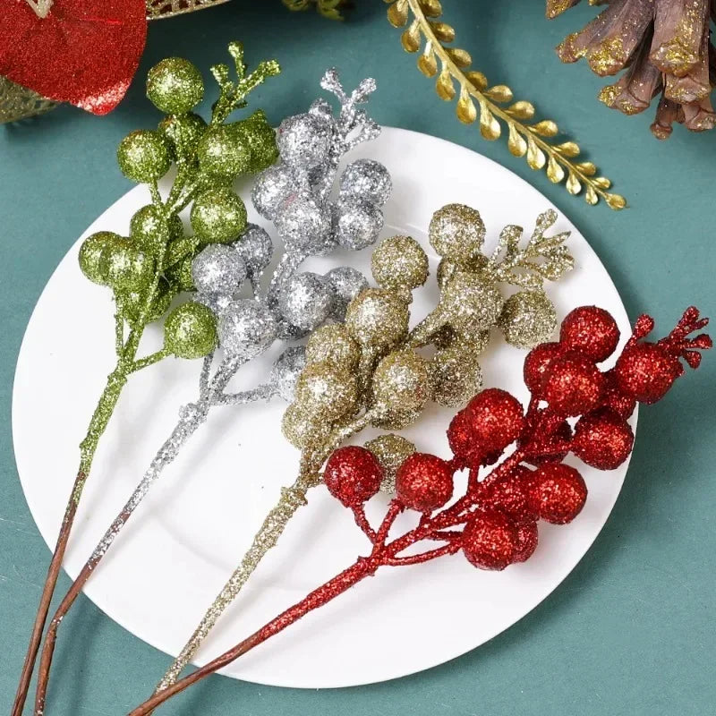 Glittering Red Berry Branches for Festive Decor - Image 14