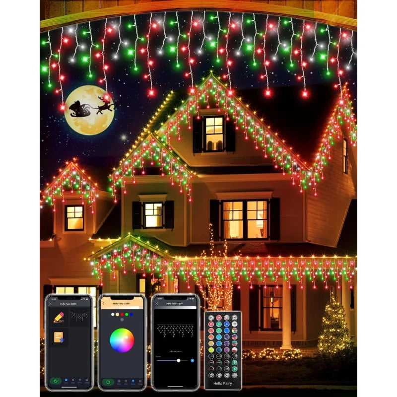 Delightful Waterproof Programmable Multicolor Icicle Lights