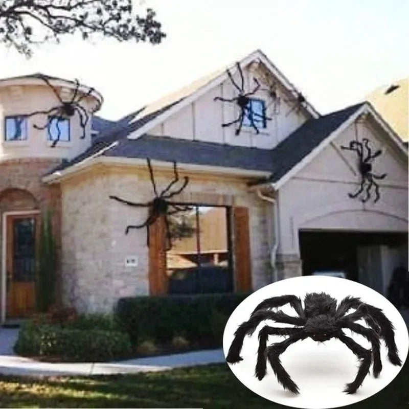 Giant Black Plush Spider - Perfect Halloween Decor! - Image 7