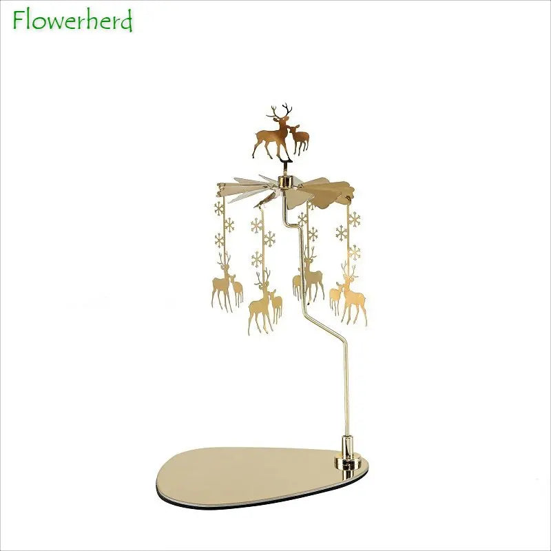Elegant Rotating Triangle Tray Candle Holder for Christmas - Image 7