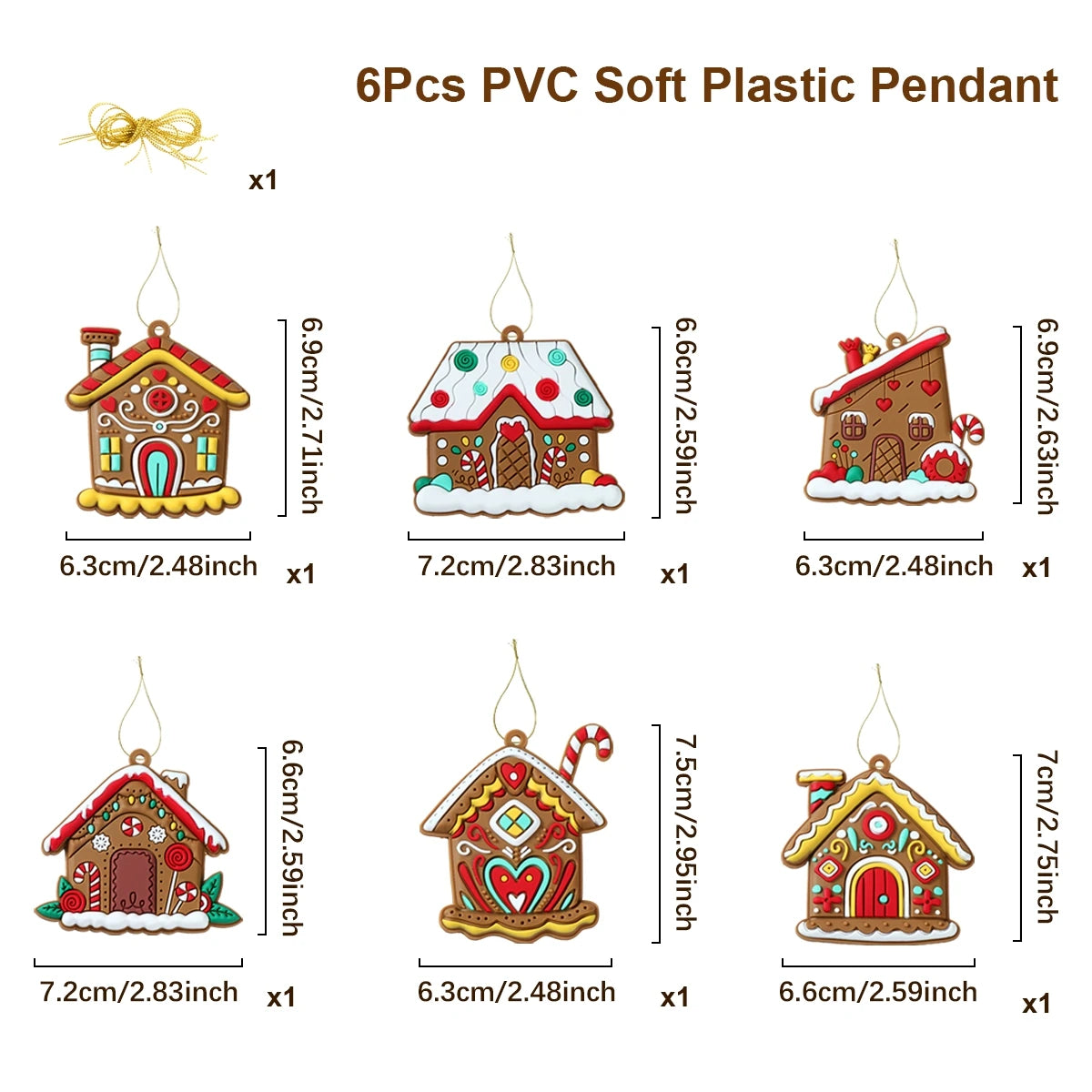 Charming Christmas Gingerbread House Rubber Pendant - Image 2
