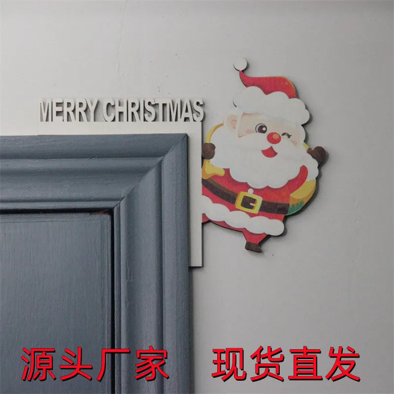 Festive Santa & Elk Wooden Door Frame Décor - Image 32