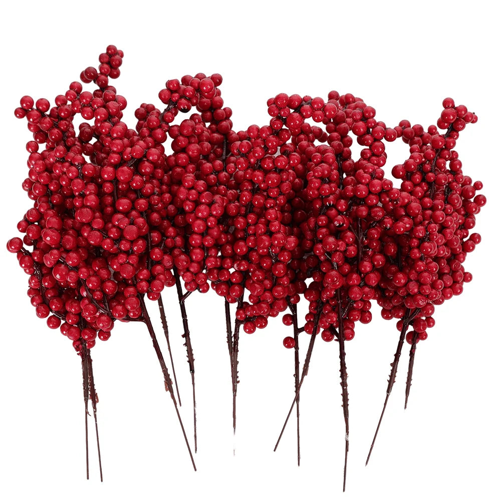 Festive Artificial Red Berries for Holiday Decor - Image 33