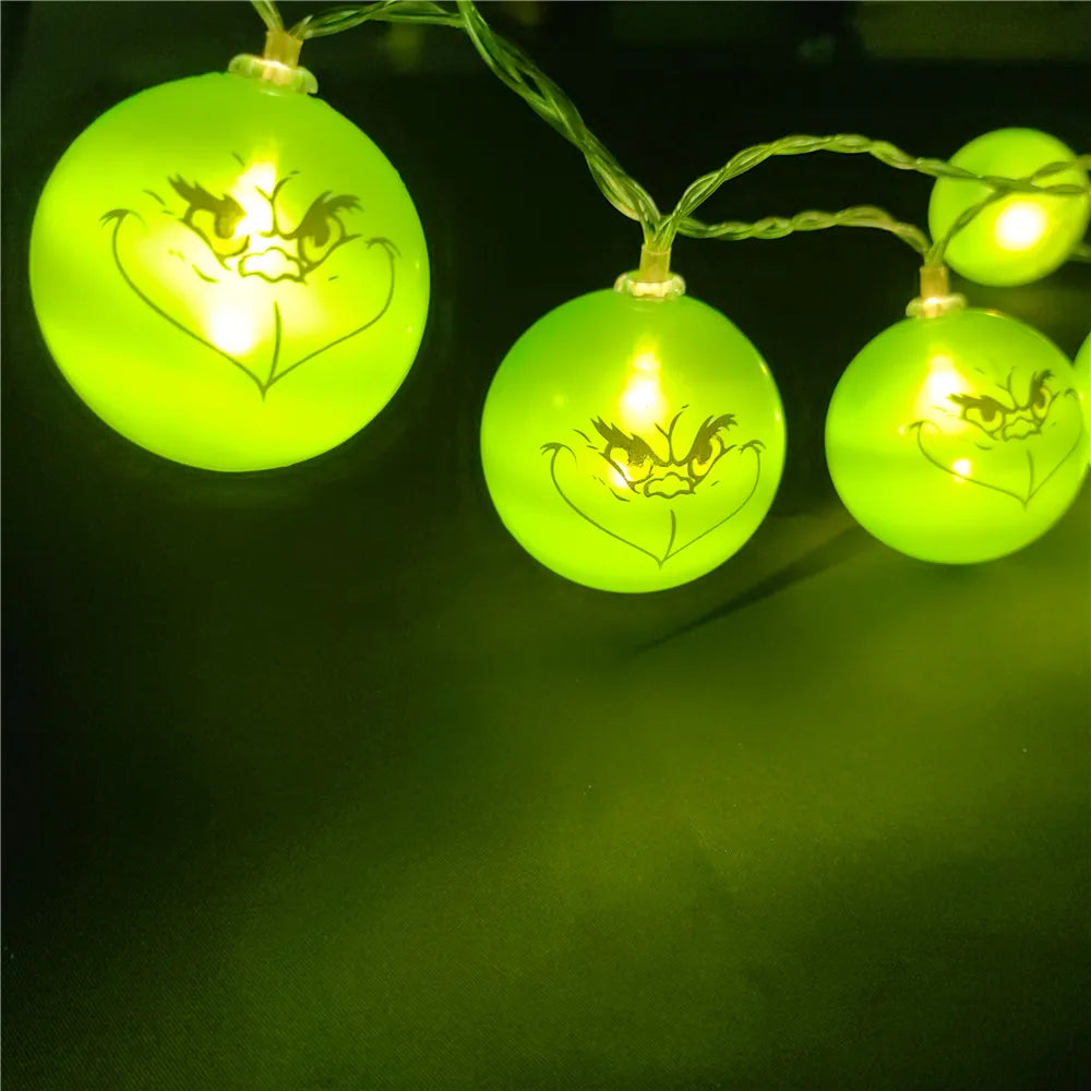 Festive Green Ball String Lights for Holidays - Image 24