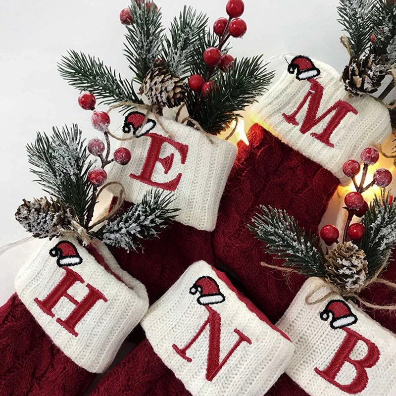 Festive Knitted Alphabet Socks Christmas Ornaments - Image 38