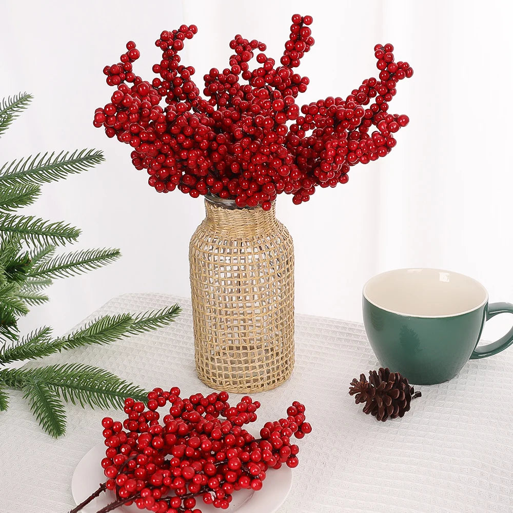 Festive Red Berry Bouquet for Christmas Decor - Image 19