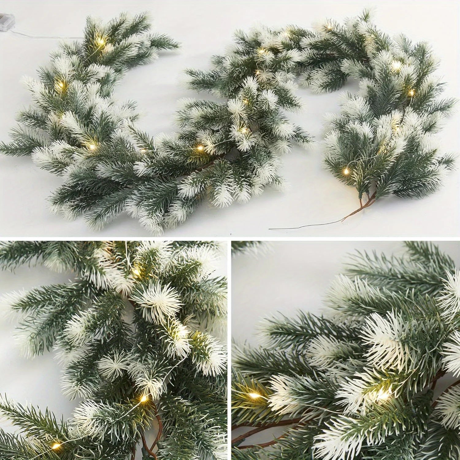 Charming LED Cedar Rattan Garland for Christmas - Image 4