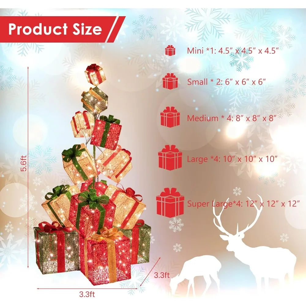 15 Pre-Lit Christmas Gift Box Decorations - Image 6